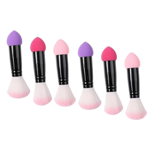 BELLIFFY Doppelseitiger Rouge Pinsel – 6 Stück Make Up Pinsel für Gesicht Mischpinsel für Puder und Foundation Kosmetikpinsel für Gleichmäßigen Auftrag Vielseitig Einsetzbar für Damen von BELLIFFY