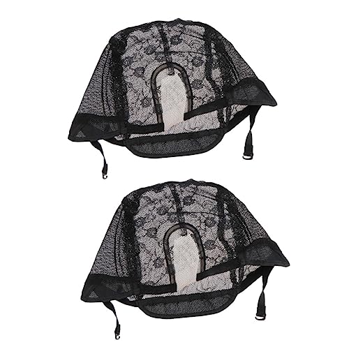 BELLIFFY 2stücke Perückennetzkappen Elastische Haarnetz Kopfbedeckung Für Perückenherstellung Passend Für Halloween Bühne Party von BELLIFFY