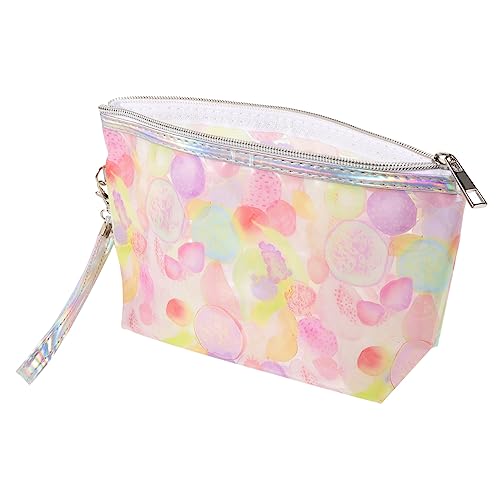 BELLIFFY Elegante Kosmetiktasche Aus Faser Kompakte Reise-Make-up-Tasche Mit Reißverschluss Für Damen Tragbarer Make-up-Taschen-Organizer von BELLIFFY