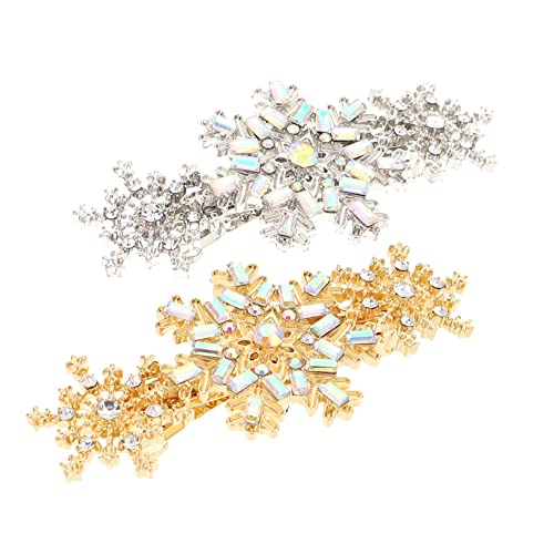 BELLIFFY 2stücke Dekorative Schneeflocke Haarnadeln Mit Strass Mädchen Haarspangen Haarschmuck Zubehör Für Kopfschmuck Haarspangen Für Jedes Alter von BELLIFFY