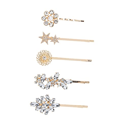 BELLIFFY Elegantes Haarspangen-Set mit Strasssteinen und Blumen Hawaii-Haarspangen Perlen stilvolle Haarspangen für Frauen und Mädchen von BELLIFFY