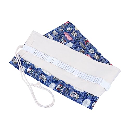 BELLIFFY Eulen Federmäppchen Bleistifttasche Stoff Stifttasche Bleistift Organizer Tasche Stifthalter Rollender Bleistifthalter Bleistiftbeutel von BELLIFFY