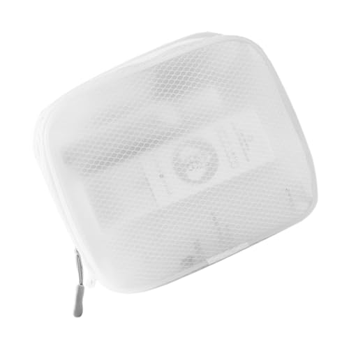 BELLIFFY Eva Make up Netztasche Tragbare Kosmetiktasche Mit Reißverschluss Reise Organizer Für Kosmetik Und Schreibwaren Quadratisch Weiß von BELLIFFY