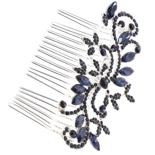 BELLIFFY Blauer Haarkamm Mit Strass Für Hochzeit Elegante Kopfbedeckung Schmuck Für Damen Partyaccessoire Fotorequisit von BELLIFFY