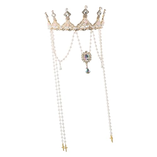 BELLIFFY Fransenkrone Braut Kopfschmuck Kopfbedeckung Mit Strasskrone Perlenkopfschmuck Quaste Tiara- Lolita-krone Mädchen Strass Krone Stirnband Für Mädchen Braut Stirnband Legierung BELLIFFY Fransenkrone Braut Kopfschmuck Kopfbedeckung Mit Strasskrone Perlenkopfschmuck Quaste Tiara- Lolita-krone Mädchen Strass Krone Stirnband Für Mädchen Braut Stirnband Legierung von BELLIFFY