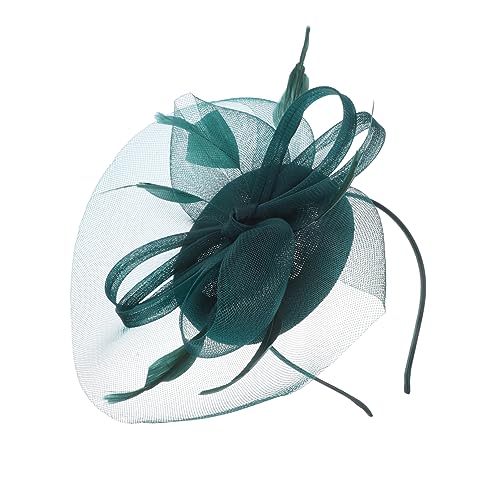 BELLIFFY Hochzeit Kopfbedeckung Fascinator Für Damen Mit Netzdesign Und Federmuster Für Teeparty Bankett Abendkleid von BELLIFFY