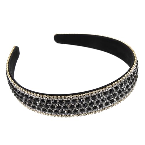 BELLIFFY Funkelndes Stirnband für Damen Rutschfestes Haaraccessoire mit Rhinestone für Partys Hochzeiten und Täglichen Gebrauch Schwarze Farbvariante von BELLIFFY