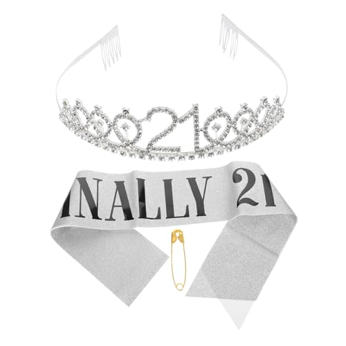 BELLIFFY Geburtstags-tiara Mit Schärpe Exquisites Kronen-stirnband Party-zubehör Für Mädchen Leicht Langlebig Für Geburtstagsfeiern von BELLIFFY