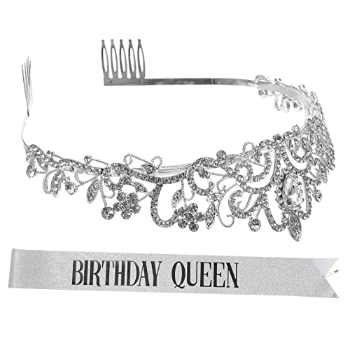 BELLIFFY Geburtstagskrone Aus Legierung Mit Strass Und Geburtstags Schärpe Für Party Partyzubehör von BELLIFFY