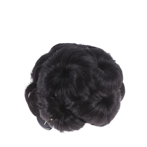 BELLIFFY Haar Dutt Clip mit Blumen Design Synthetisches Haarteil in Natur Schwarz Langlebiger Haarklammer für Damen Einfaches Hochsteckfrisuren Werkzeug Volumen und Fülle für Stilvolle von BELLIFFY