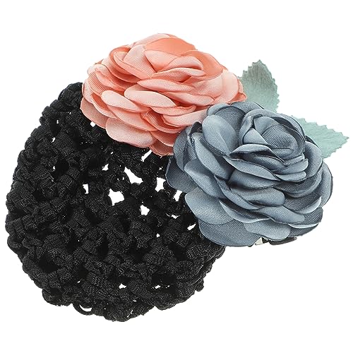 BELLIFFY Blumenhaarband Netzmaterial Haarnetz Dutt-abdeckung Für Damen Haarschmuck Blumenmädchen Haarschleife Mit Blumenmuster von BELLIFFY