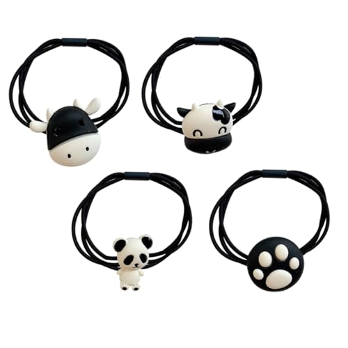 BELLIFFY 4stücke Haarschmuck Dekorative Haarbänder Elastischer Haarschmuck Für Pferdeschwanz Schöne Haarringe in Schwarz von BELLIFFY