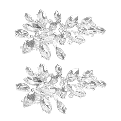 BELLIFFY 2 Stück Haarspangen Blattform Strass-haarnadeln Legierung Stilvolle Seitenspangen Braut-haarschmuck Frauen Mädchen von BELLIFFY