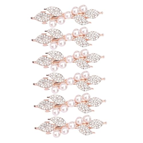 BELLIFFY 6stücke Teiliges Perlenbesetzte Haarklammern Mit Strass Für Damen Elegante Haarspangen Für Hochzeiten Partys Und Alltag Modisches Haarschmuck-accessoire Für Frauen Und Mädchen von BELLIFFY
