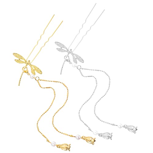 BELLIFFY 4stücke Teiliges Drachenfliegen-haarnadeln Aus Metall U-förmige Haarklammern Mit Quasten Stilvolle Haaraccessoires Für Damen Für Hochzeiten Und Besondere Anlässe von BELLIFFY