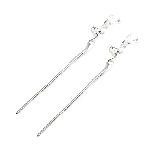 BELLIFFY 2stücke Geometrische Haarstäbe Aus Metall Für Vintage Haarschmuck Für Hochzeiten Partys Und Besondere Anlässe Haaraccessoires Mit Unregelmäßigem Design Silberfarben von BELLIFFY