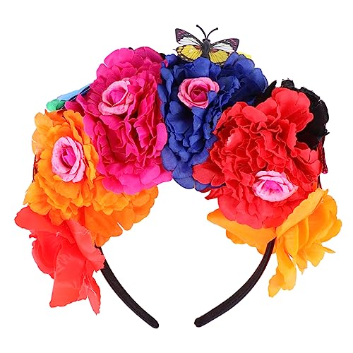 BELLIFFY Halloween Haarreif Mit Blumen Und Schmetterlingen Dekorativer Haarschmuck Für Damen Für Kostümpartys Und Fotografie Rutschfester Sitz Für Unvergessliche von BELLIFFY
