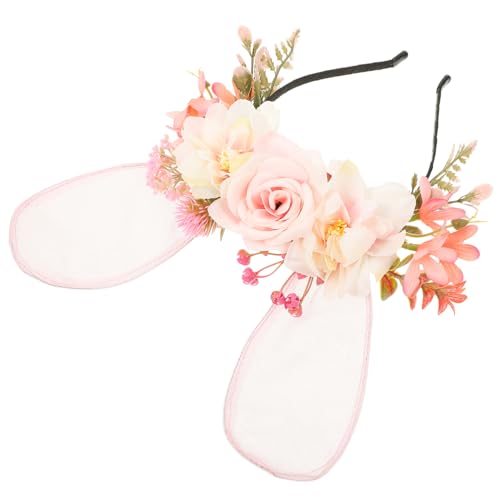 BELLIFFY Hasenohr Stirnband Dekoratives Stirnband Niedlicher Haarschmuck Blumen Stirnband Für Kleine Mädchen Niedliches Stirnband Hasenohren Stirnband Für Kleine Mädchen Haarschmuck von BELLIFFY