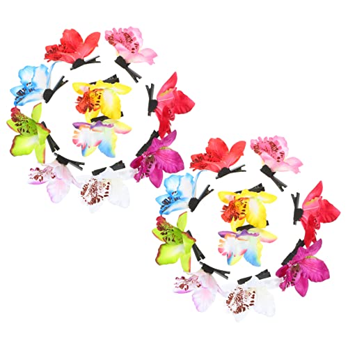 BELLIFFY Blumen-haarspangen-set 20-teilig Hawaii-orchideen-haarspangen Haar-accessoires Für Damen Orchideenblüten-haarspange Für Mädchen Dekoratives Haar von BELLIFFY