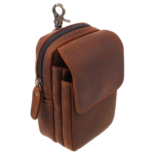 BELLIFFY Herren Echtleder Bauchtasche Multifunktionale Handytasche Gürtel Tasche Outdoor Sporttasche Retro Stil Praktisch Langlebig Für Camping Wandern Alltag von BELLIFFY