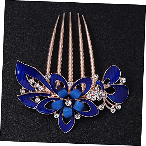 BELLIFFY Haarkamm Für Braut Hochzeit Kopfbedeckung Modisch Schmuck Haar Accessoires Party Accessoires Für Damen Dunkelblau von BELLIFFY