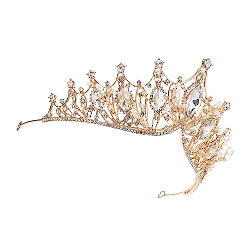 BELLIFFY Hochzeitskrone Für Bräute Diadem Mit Feinem Design Für Hochzeiten Und Fotoshootings Sanftem Gold Leicht Und Komfortabel Zu Tragen von BELLIFFY