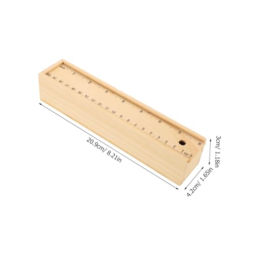 BELLIFFY Holz Federmäppchen mit Schublade Rechteckiges Robustes Pencil Case Großer Stauraum für Schule und Büro Tragbares Einfaches Schreibwaren Organizer für Erwachsene von BELLIFFY
