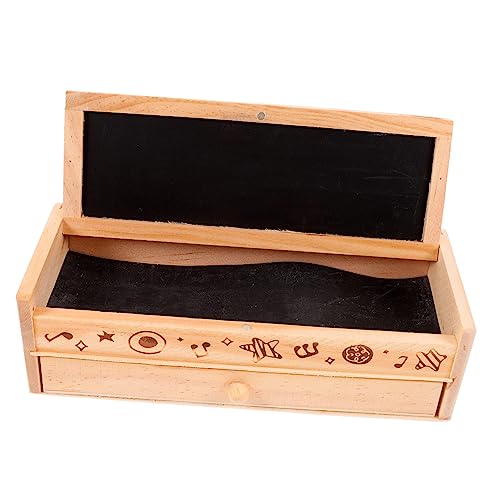 BELLIFFY Holz Federmäppchen Für Schule Großes Stiftebox Mit Doppelschichtiger Aufbewahrungsbox Robustes Bleistifthalter Für Schüler Und Lehrer Mit Platz Für Radiergummi Und Anspitzer von BELLIFFY