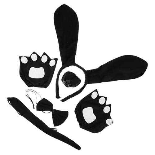 BELLIFFY Komplettes Hundekostüm-set Ohren Stirnband Nase Fliege Handschuhe Haustier-geburtstagsparty-zubehör für Jungen und Mädchen Jungen und Mädchen von BELLIFFY