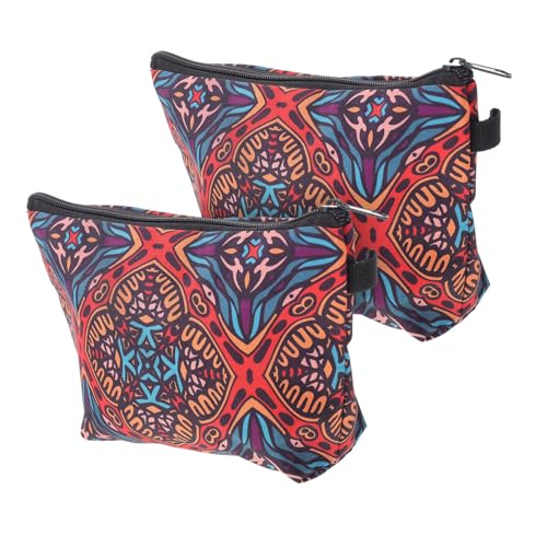 BELLIFFY 2stücke Retro Kosmetiktasche Für Damen Multifunktionale Aufbewahrungstasche Für Reisen Geometrisches Design Große Kapazität Leicht Und Tragbar Für Make-up Und Pflegeprodukte von BELLIFFY