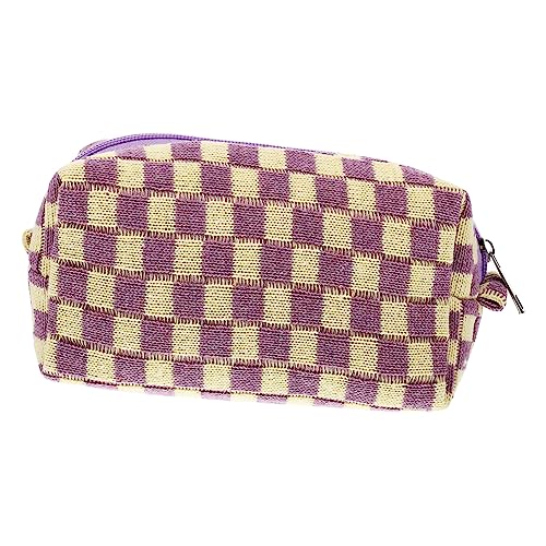 BELLIFFY Kosmetiktasche mit Großem Fassungsvermögen Kariert Wollgarn Reise-kulturtasche für Damen BELLIFFY Kosmetiktasche mit Großem Fassungsvermögen Kariert Wollgarn Reise-kulturtasche für Damen von BELLIFFY