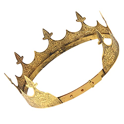 BELLIFFY Krone Für Männer Kopfbedeckung Herrenkrone Partykostüm Verstellbar Cosplay Haarkrone Dekor Eleganter Kronenkopfschmuck Retro Zarte von BELLIFFY