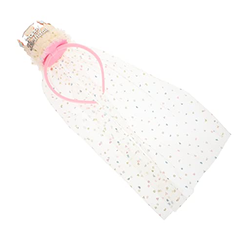 BELLIFFY Kinderkrone Haarband Mit Schleier Für Geburtstagsfeiern Elegantes Kopfstück Für Mädchen Fotorequisiten Und Besondere Anlässe von BELLIFFY