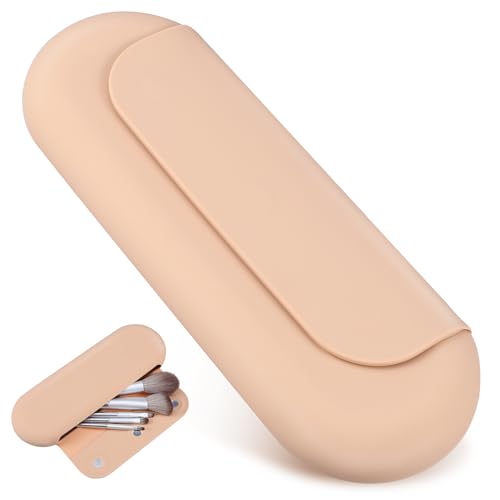 BELLIFFY Make-up-Pinselhalter-Tasche Reise-Make-up-Pinsel-Organizer Silikon-Make-up-Pinsel-Etui-Deckel weiche Textur kompakt und leicht von BELLIFFY