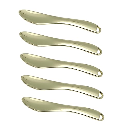 BELLIFFY 5stücke Teiliges Von Kosmetischen Spateln Aus Edelstahl Praktische Makeup-löffel Für Augencreme Und Gesichtscreme Hygienische Anwendung Ohne Hautkontakt Für Hautpflege Und von BELLIFFY