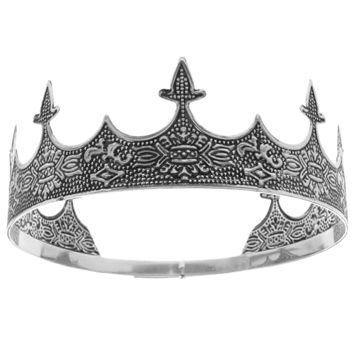 BELLIFFY Metallkrone Für Männer Herrenkrone Kopfbedeckung Abschlussball-accessoires Party-kostüm Retro-stil Kopfschmuck Für Erwachsene von BELLIFFY