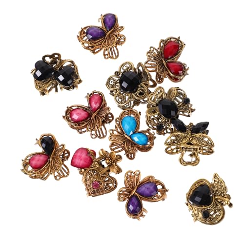 BELLIFFY 12stücke Vintage Mini Haarklammern Für Damen Rutschfeste Haarspangen Strass Frisieren Und Bad Büro Oder Beim Ausgehen von BELLIFFY