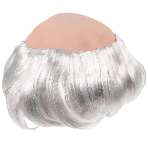 BELLIFFY Kahlkopf Perücke Für Herren Cosplay Halloween Kostüm Graue Und Weiße Farbgebung Leicht Atmungsaktiv Hautfreundlich Für Verkleidungen Und Partys von BELLIFFY