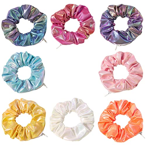 BELLIFFY 8stücke Mädchen Haarring Stilvolles Haarseil Schickes Haargummi Süßer Kopfschmuck Haar Bänder Mit Gradienten Design Angenehm Zu Tragen Glänzendes Pu-material Passt Zu Verschiedenen von BELLIFFY