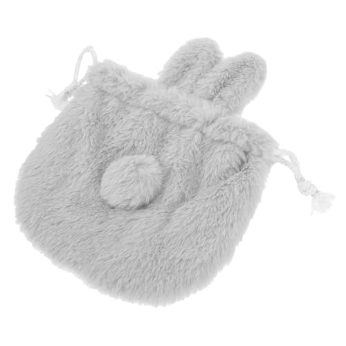 BELLIFFY Kosmetiktasche Mit Kordelzug Aus Plüsch Süße Make-up-Tasche Mit Hasenmotiv Kleiner Beutel Für Schmuck Und Kosmetika Geeignet Für Frauen Und Mädchen Leicht Und Tragbar von BELLIFFY
