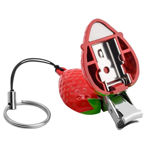 BELLIFFY Niedlicher Kleiner Nagelknipser Erdbeer-nagelknipser Für Männer Nagelhautknipser Mit Auffangbehälter Fingernagelknipser-set Für Damen von BELLIFFY