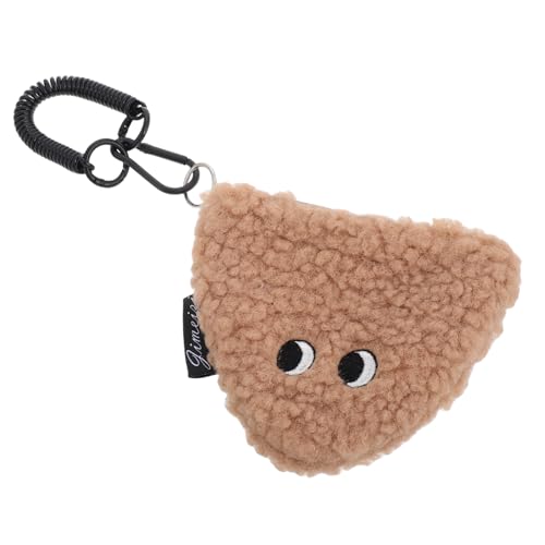 BELLIFFY Fuzzy Cartoon Geldbörse Mit Reißverschluss Niedliche Onigiri Plüsch Schlüsselanhänger Tasche Für Kleingeld Und Kleine Gegenstände Tragbare Mini Aufbewahrungstasche von BELLIFFY