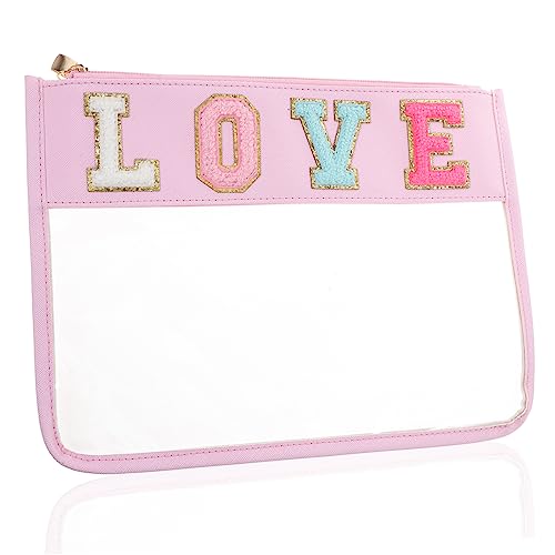 BELLIFFY Frauen Toiletry Bag wasserdichte Kosmetiktasche Für Reisen Snacks Und Make-up Transparent Mit Reißverschluss Für Camping Und Alltag Love von BELLIFFY