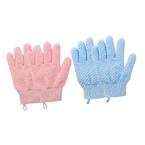 BELLIFFY Peeling-handschuh-set 4-teilig Schrubbhandschuhe Gummiband Badetuch Geeignet Für Hautpartien von BELLIFFY