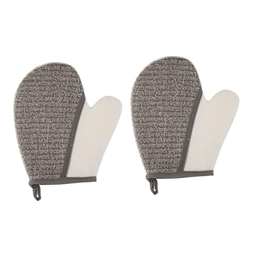 BELLIFFY Peeling-handschuhe Fürs Bad 2 Stück Badehandschuhe Aus Flachsmaterial Badetücher Dusch-abriebhandschuhe Hautfreundlich Leicht Zu Reinigen Reisegröße von BELLIFFY