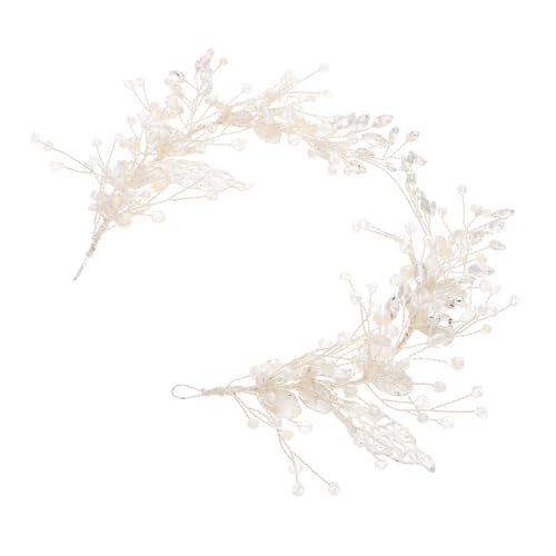 BELLIFFY Rhinestone Perlen Haarschmuck Für Bräute Handgefertigte Haarrebe Mit Kristallen Und Perlen Eleganter Kopfschmuck Für Hochzeiten Und Besondere Anlässe Silberfarben Vielseitig von BELLIFFY