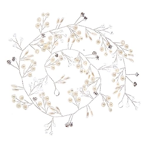 BELLIFFY Brautschmuck Haarband Und Perlen Hochzeits-haaraccessoire Für Bräute Und Brautjungfern Handgefertigt Silberfarben von BELLIFFY