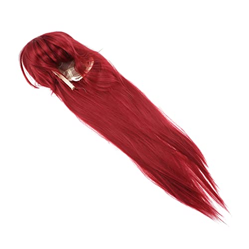 BELLIFFY Rote Perücke für Frauen Perücke mit Burgunderrot Glattes Haar Kunstfaser 61 Cm von BELLIFFY