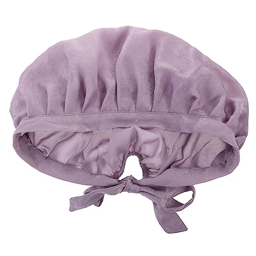 BELLIFFY Verstellbare Schlafmütze Für Damen Weicher Samt Schlafmütze Mit Schleife Lockiges Haar Schlafhaube Für Erwachsene von BELLIFFY