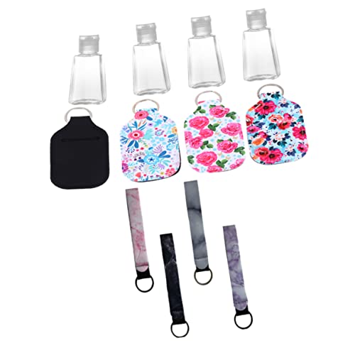 BELLIFFY 4sätze Neopren-schlüsselanhänger Mit Leeren Flaschen Schlüsselring Aus Neopren Diy-schlüsselanhänger Mit Flaschen Nachfüllbare Handflaschenhalter von BELLIFFY